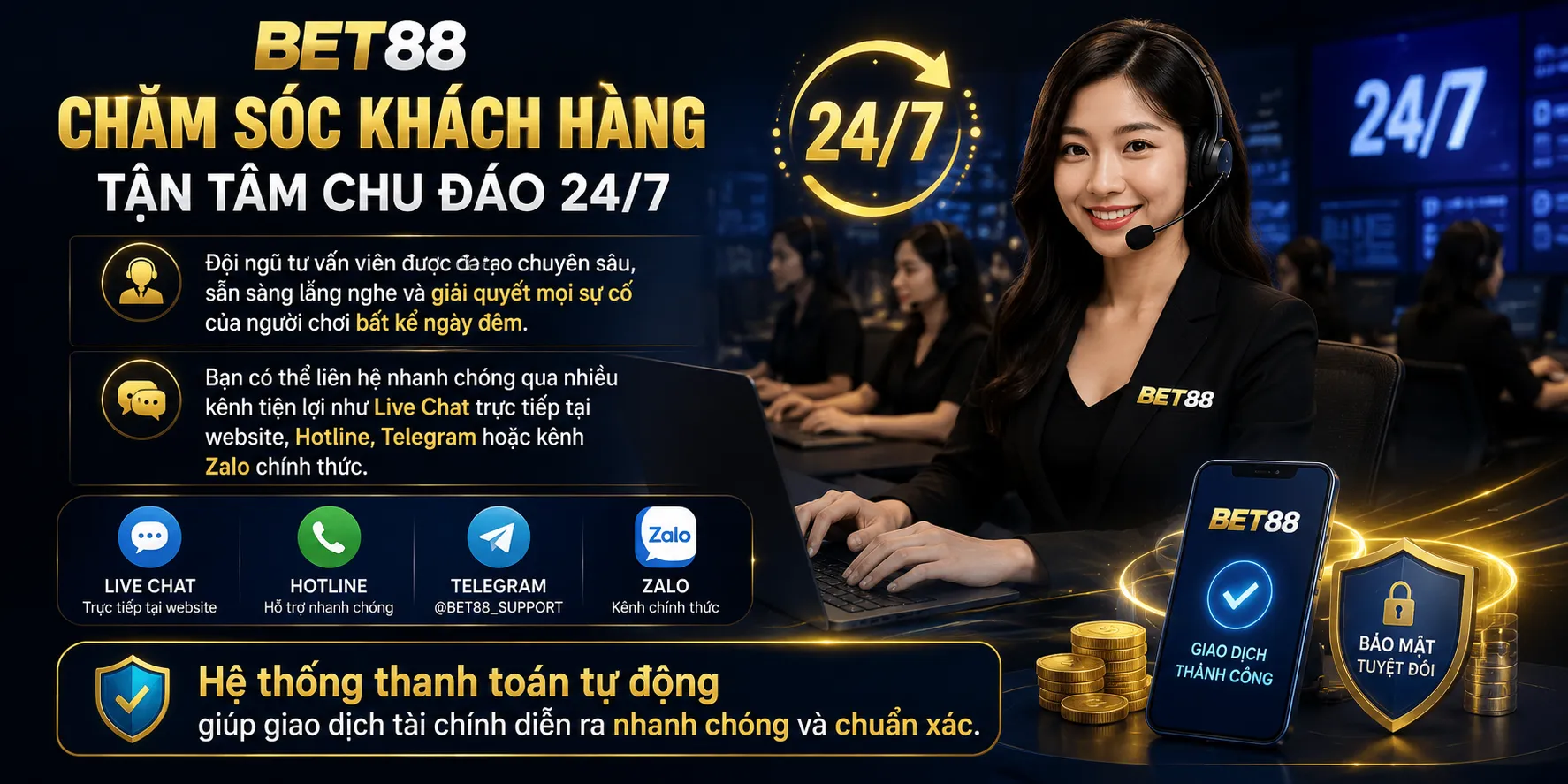 Tốc độ nạp rút tiền siêu tốc và an toàn tại Bet88